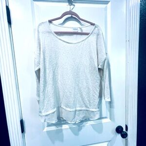 Very soft, thin sweater with sheer detailing and back zipper